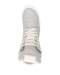 graue hohe Sneakers aus Leder von Rick Owens