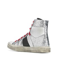 graue hohe Sneakers aus Leder von Amiri
