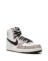 graue hohe Sneakers aus Leder von Nike