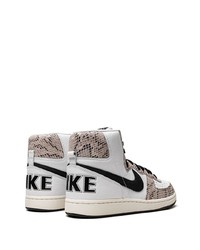 graue hohe Sneakers aus Leder von Nike