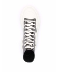 graue hohe Sneakers aus Leder von Alexander McQueen