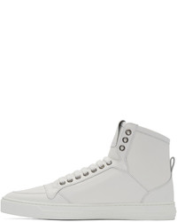 graue hohe Sneakers aus Leder von Versace