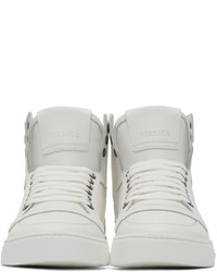 graue hohe Sneakers aus Leder von Versace