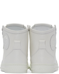 graue hohe Sneakers aus Leder von Versace