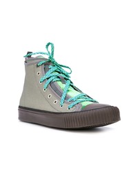 graue hohe Sneakers aus Segeltuch von Lanvin