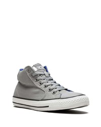 graue hohe Sneakers aus Segeltuch von Converse