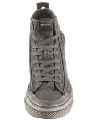 graue hohe Sneakers aus Segeltuch von Diesel