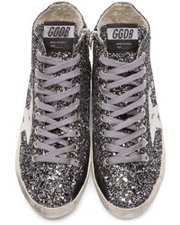 graue hohe Sneakers aus Segeltuch von Golden Goose Deluxe Brand