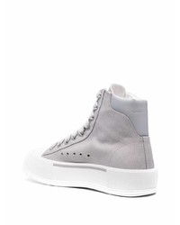 graue hohe Sneakers aus Segeltuch von Alexander McQueen