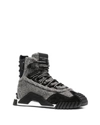 graue hohe Sneakers aus Segeltuch von Dolce & Gabbana