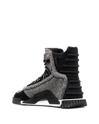 graue hohe Sneakers aus Segeltuch von Dolce & Gabbana