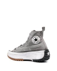 graue hohe Sneakers aus Segeltuch von Converse