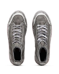 graue hohe Sneakers aus Segeltuch von Diesel