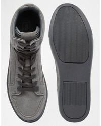 graue hohe Sneakers aus Wildleder von Asos