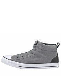 graue hohe Sneakers aus Wildleder von Converse