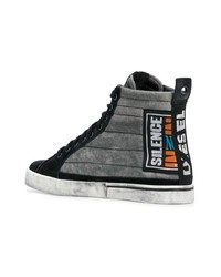 graue hohe Sneakers aus Wildleder von Diesel