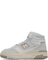 graue hohe Sneakers aus Wildleder von New Balance