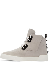 graue hohe Sneakers aus Wildleder von Giuseppe Zanotti