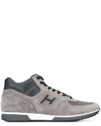 graue hohe Sneakers aus Wildleder von Hogan