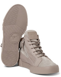 graue hohe Sneakers aus Wildleder von Giuseppe Zanotti