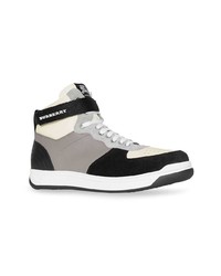 graue hohe Sneakers aus Wildleder von Burberry