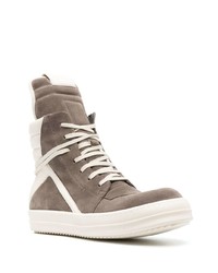 graue hohe Sneakers aus Wildleder von Rick Owens DRKSHDW