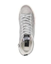 graue hohe Sneakers aus Wildleder von Golden Goose