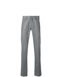 graue horizontal gestreifte Jeans