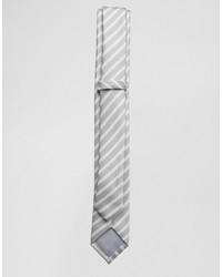 graue horizontal gestreifte Krawatte von Asos