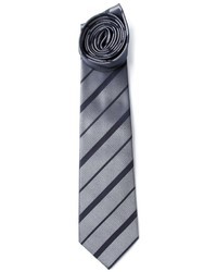 graue horizontal gestreifte Krawatte von Giorgio Armani