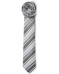 graue horizontal gestreifte Krawatte von Jil Sander
