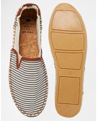 graue horizontal gestreifte Segeltuch Espadrilles von Bellfield