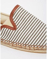 graue horizontal gestreifte Segeltuch Espadrilles von Bellfield