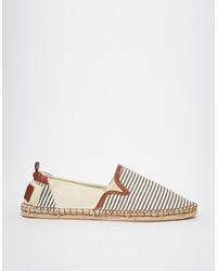 graue horizontal gestreifte Segeltuch Espadrilles von Bellfield