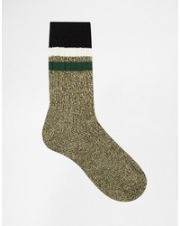 graue horizontal gestreifte Socken von Asos