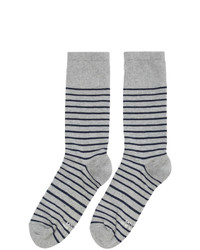 graue horizontal gestreifte Socken von Saturdays Nyc