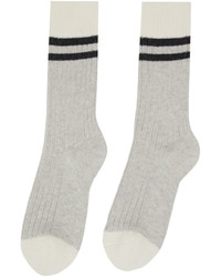 graue horizontal gestreifte Socken von Brunello Cucinelli