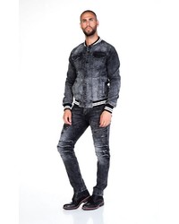 graue Jeans Bomberjacke von Cipo & Baxx