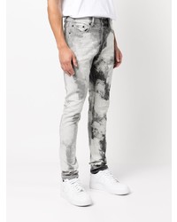 graue Jeans mit Acid-Waschung von purple brand