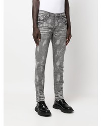 graue Jeans mit Acid-Waschung von purple brand