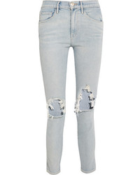 graue Jeans mit Destroyed-Effekten von 3x1