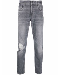 graue Jeans mit Destroyed-Effekten von 7 For All Mankind