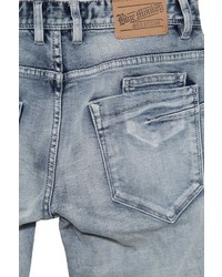 graue Jeans mit Destroyed-Effekten von BLUE MONKEY