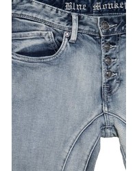 graue Jeans mit Destroyed-Effekten von BLUE MONKEY