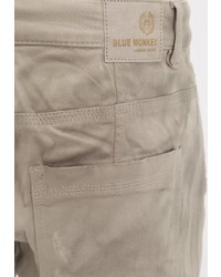 graue Jeans mit Destroyed-Effekten von BLUE MONKEY