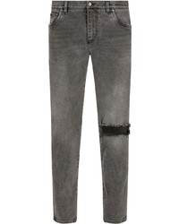 graue Jeans mit Destroyed-Effekten von Dolce & Gabbana