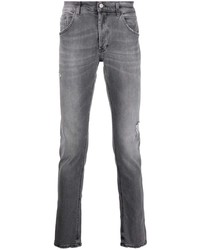 graue Jeans mit Destroyed-Effekten von Dondup
