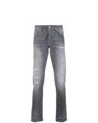 graue Jeans mit Destroyed-Effekten von Dondup