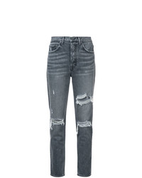 graue Jeans mit Destroyed-Effekten von Grlfrnd