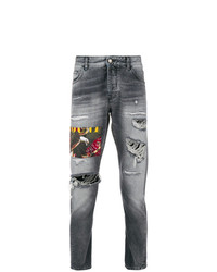 graue Jeans mit Destroyed-Effekten von Marcelo Burlon County of Milan